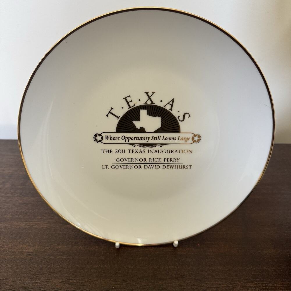 Texas 2011 Governor's Inauguration Collectors Plate Rick Perry David Dewhurst